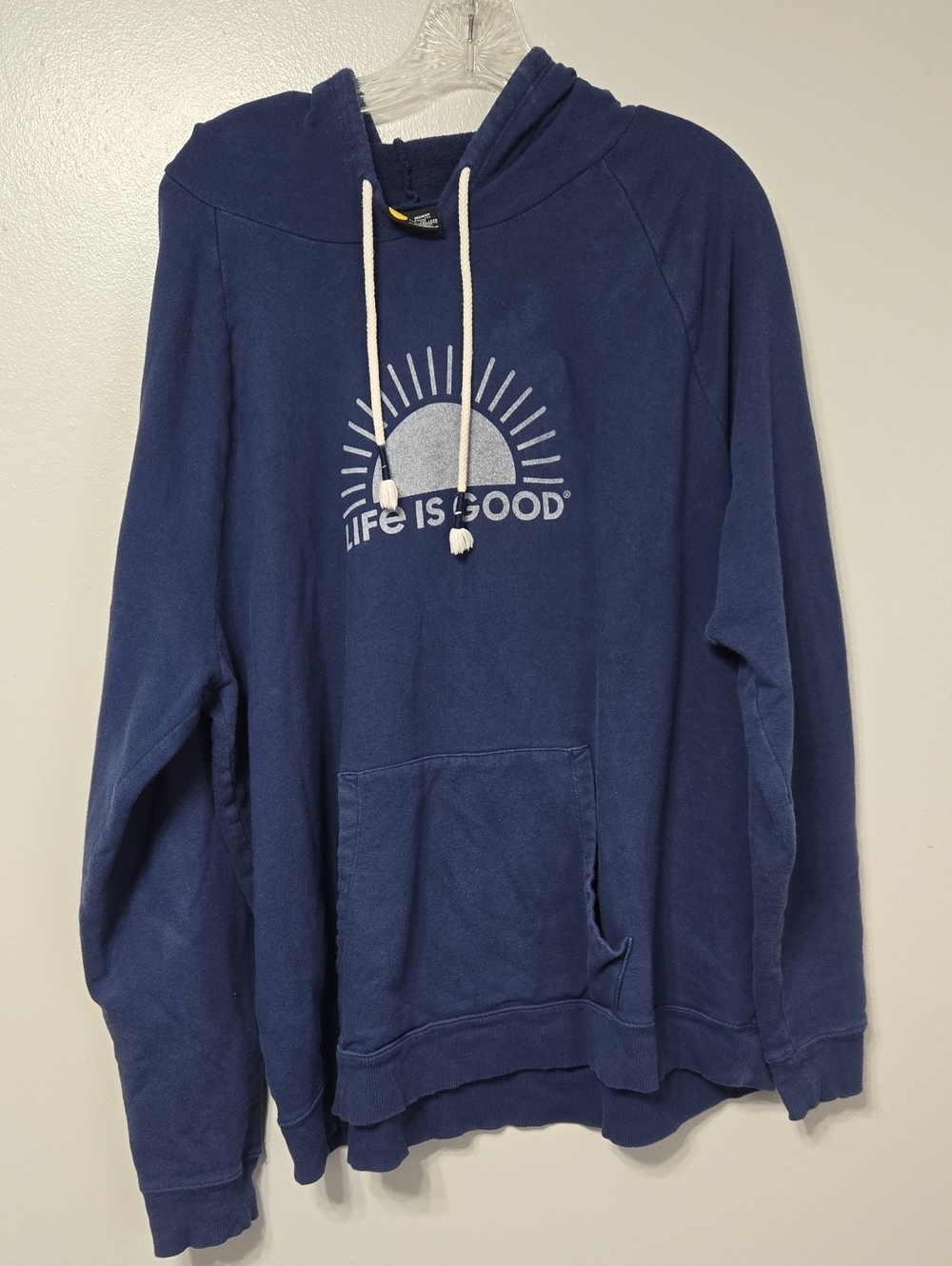 Life Is Good Women's XXL Navy Blue Zip Hoodie with Sun Logo